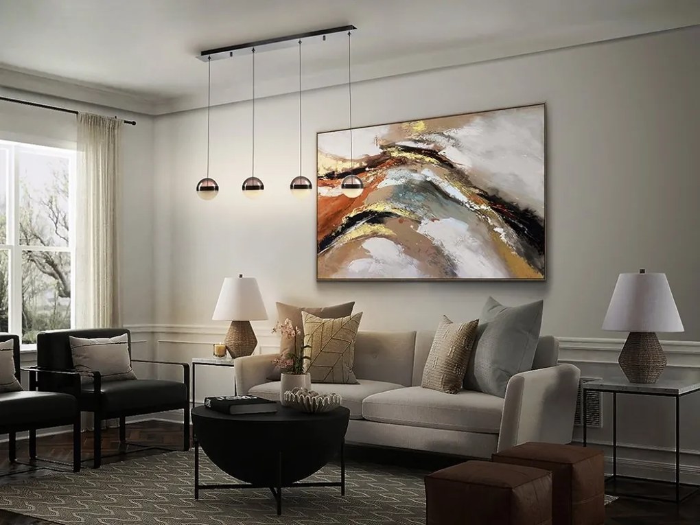 Lustra cu 4 pendule LED design modern Orbes