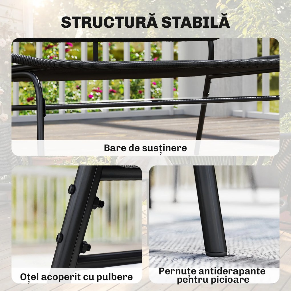 Outsunny Canapea din Ratan, Banchetă pentru Exterior, 2 Locuri, pentru Terasă | Aosom Romania