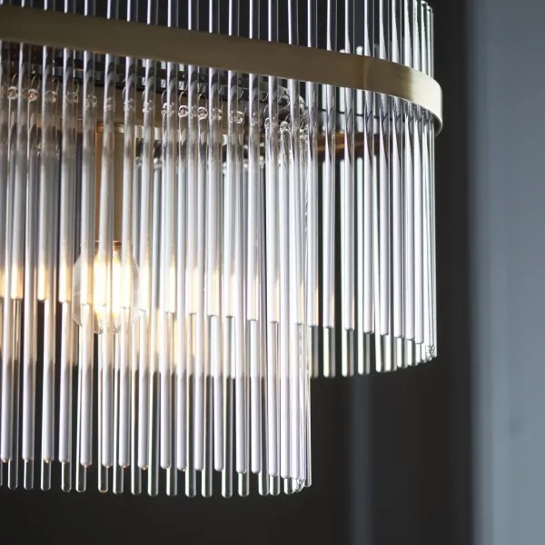 Lustră pe lanț Endon 112573 MARIETTA 4xE14/6W/230V alamă/transparent