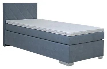 Pat tapițat IDA cu saltea, 90 x 200 cm, albastru