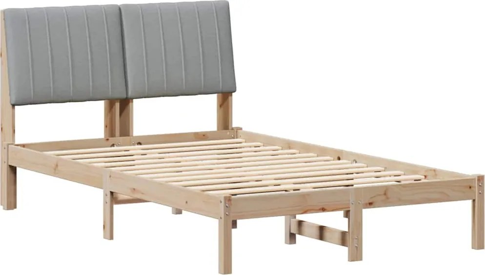vidaXL Cadru de pat cu headboard Maro 120 x 190 cm Lemn de pin masiv