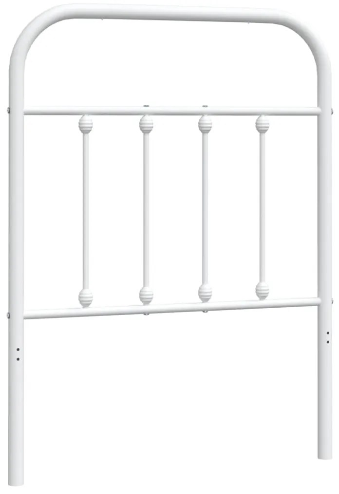 vidaXL Tăblie de pat de schimb metalică, alb, 75 cm