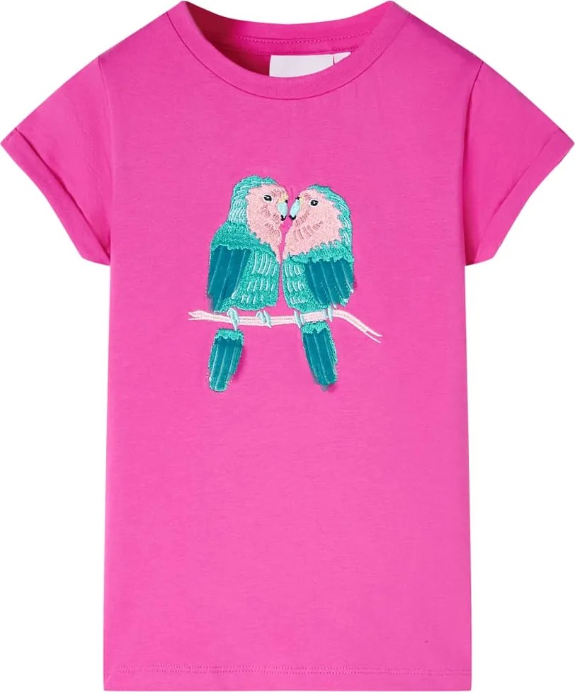 vidaXL Tricou pentru copii, roz închis, 128