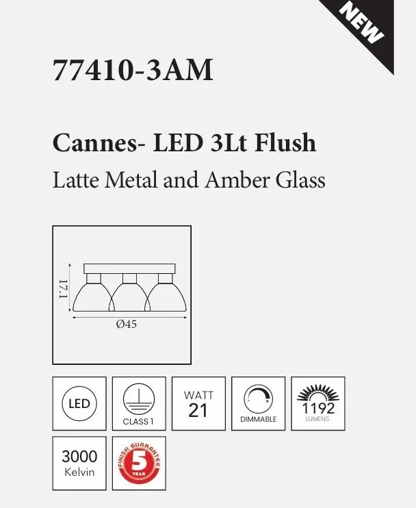 Plafoniera cu 3 surse de lumina LED Cannes