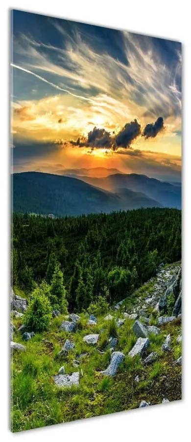 Tablou sticlă panorama munților