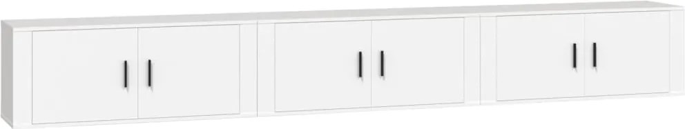 vidaXL Dulapuri TV montate pe perete, 3 buc., alb, 100x34,5x40 cm