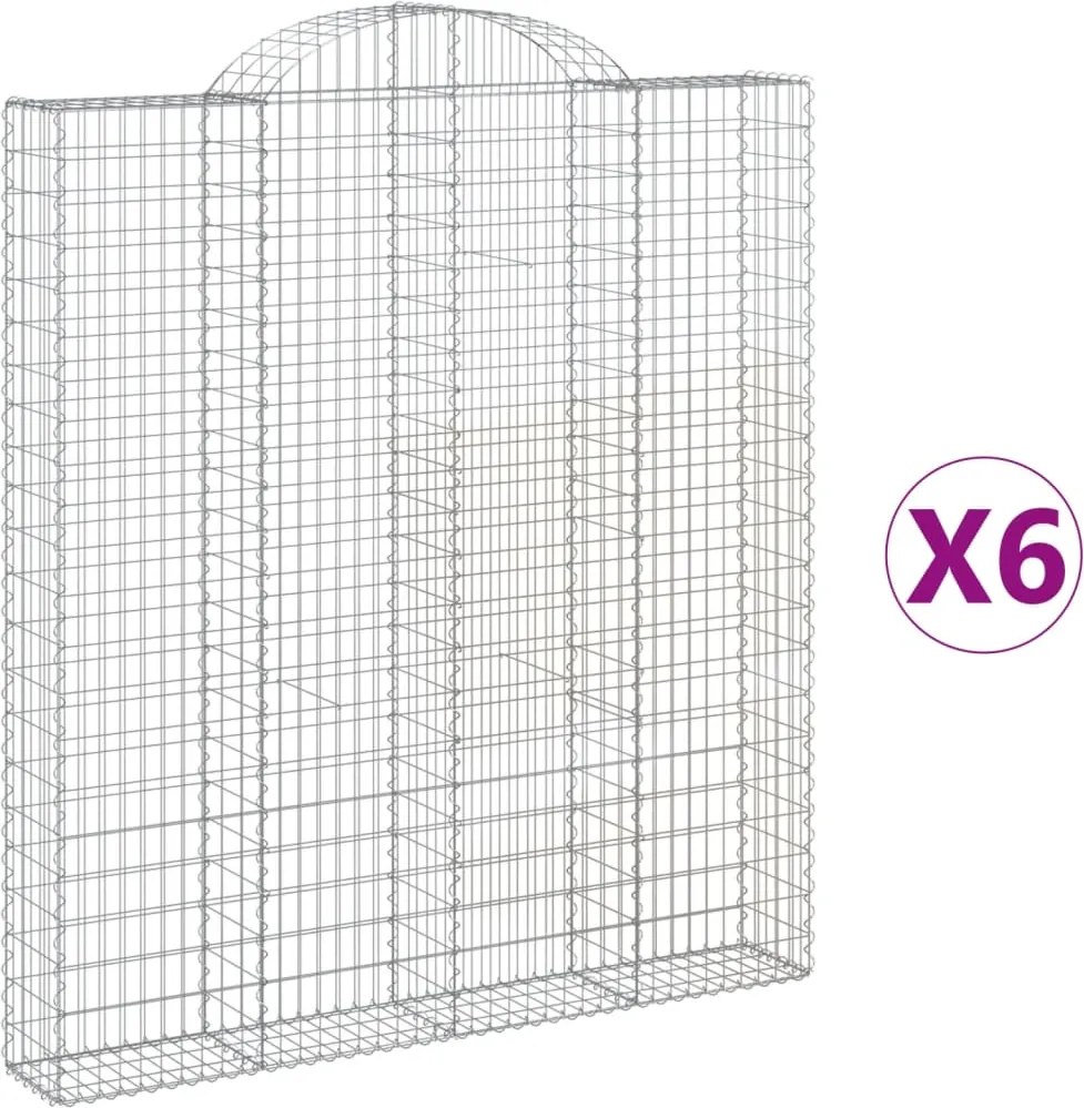 vidaXL Coșuri gabion arcuite, 6 buc 200x30x220/240cm, fier galvanizat