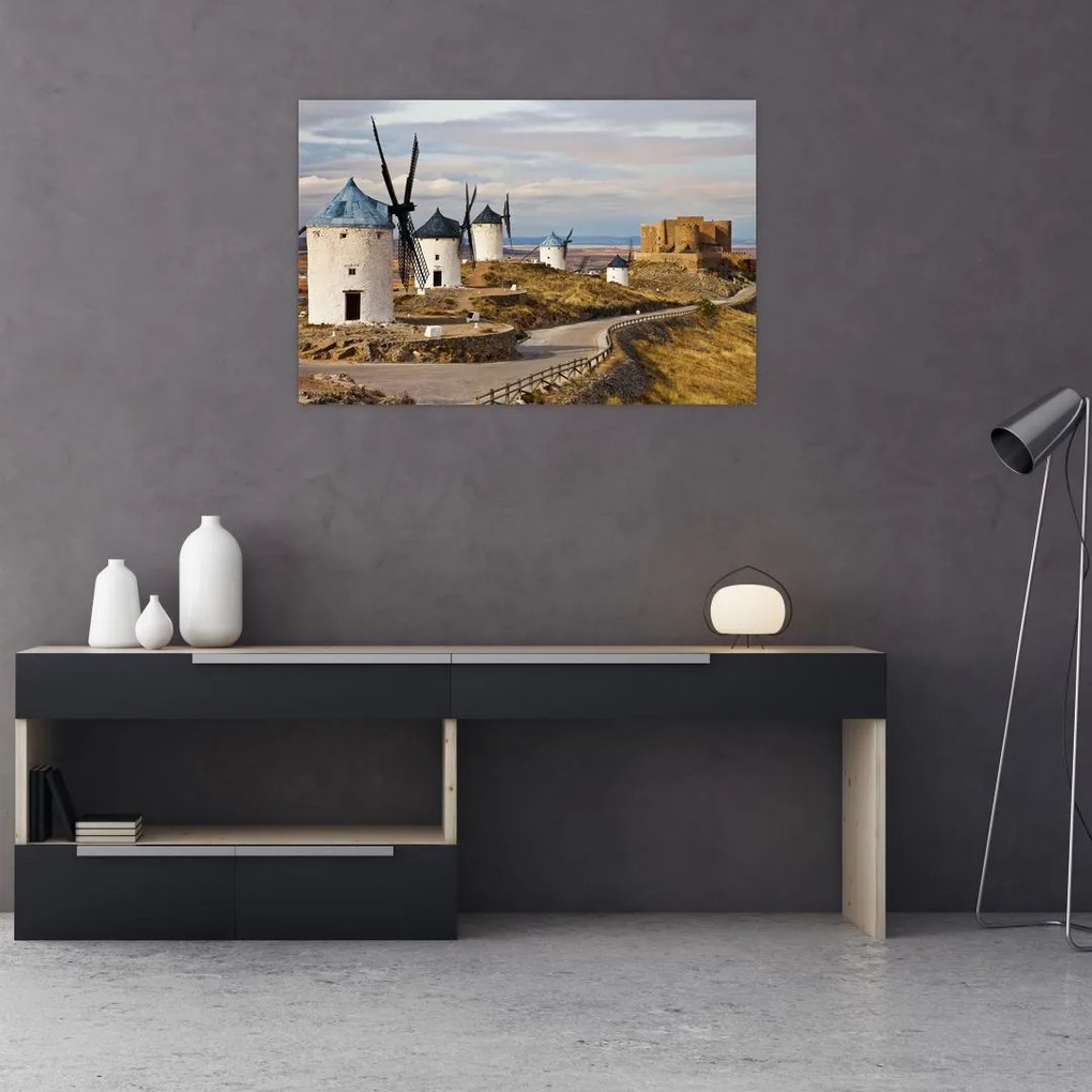 Tablou - Morile de vânt din Consuegra, Spania (90x60 cm)