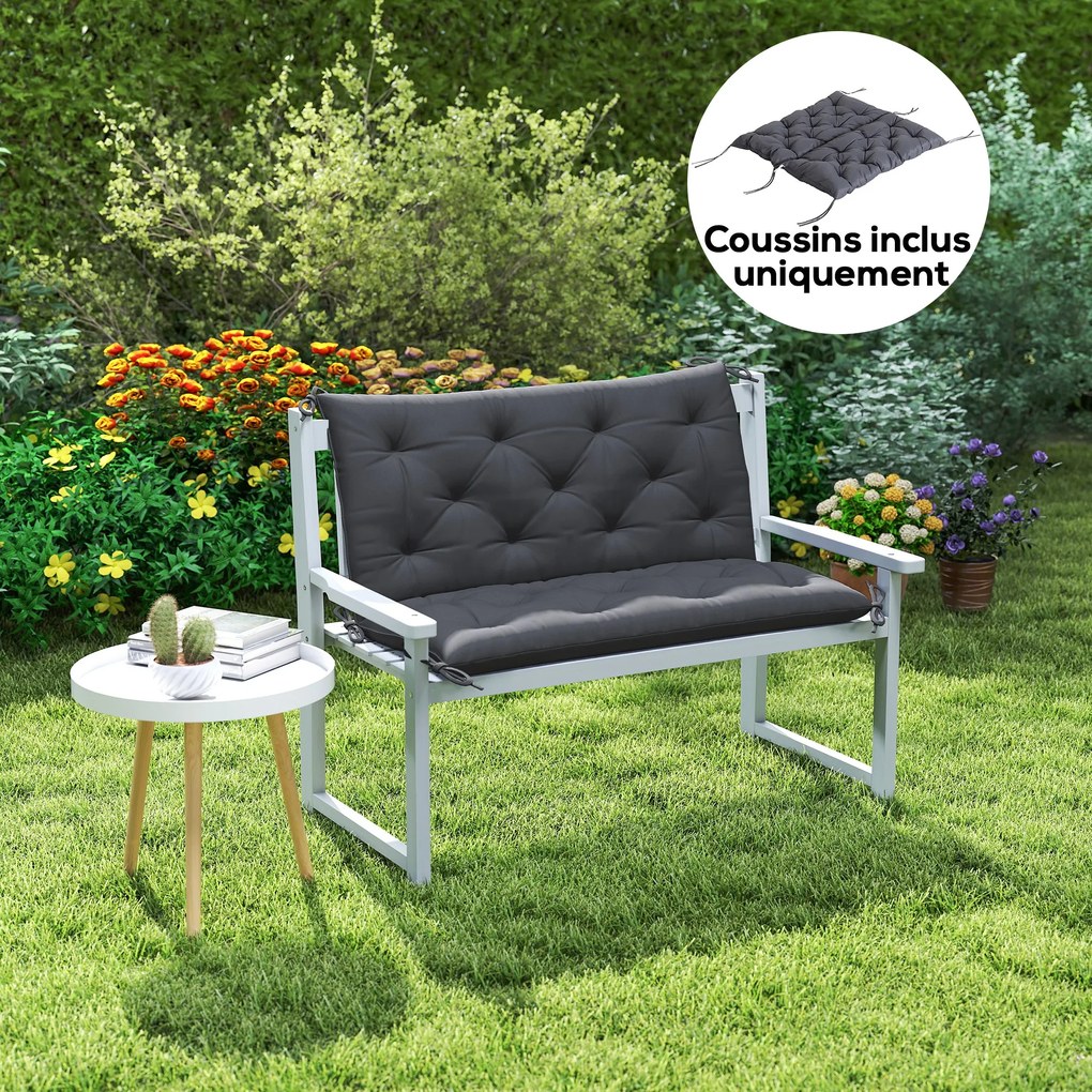 Pernă pentru banc de grădină Outsunny, pernă pentru balansoar, pernă pentru canapea 3 locuri mare confort 100 x 98 x 8 cm gri | Aosom Romania