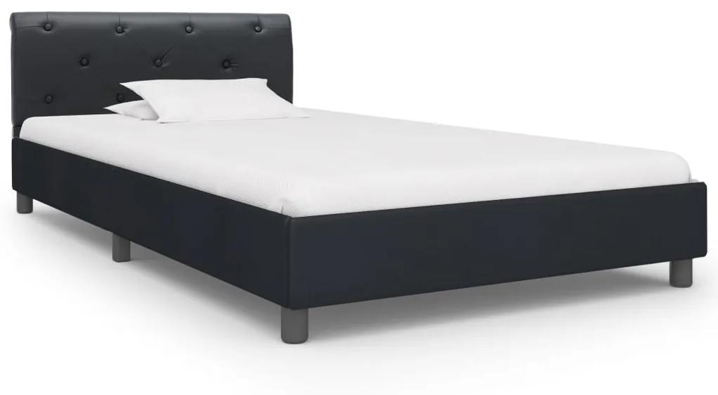284877 vidaXL Cadru de pat, negru, 100 x 200 cm, piele ecologică