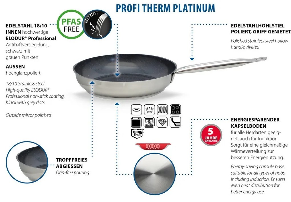 Elo 24534 Tigaie Profi Therm Platinum 24 cm, 24 cm