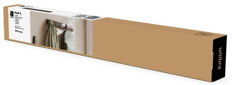 Cuier de perete maro închis din lemn de plop Flip – Umbra