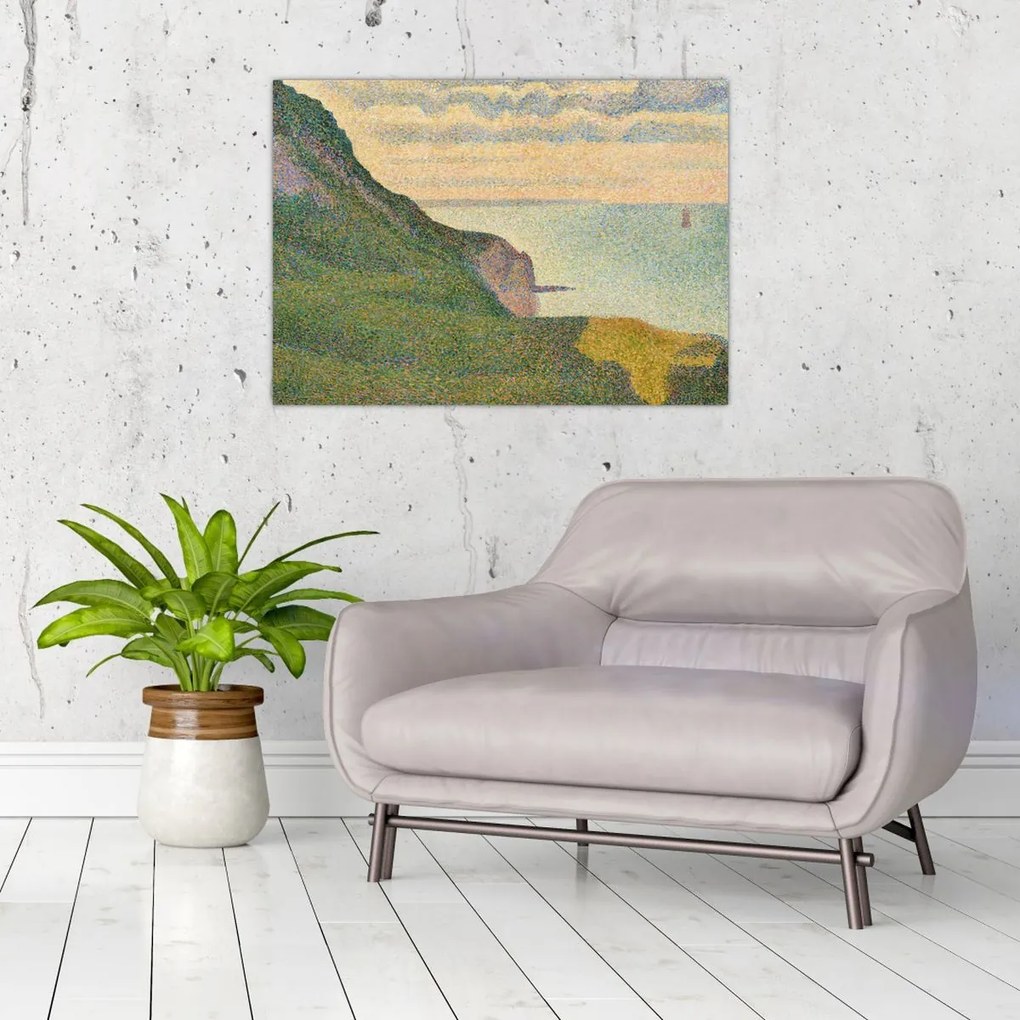 Tablou - Georges Seurat, Seascape at Port-en-Bessin, Normandy, reproducere (70x50 cm)