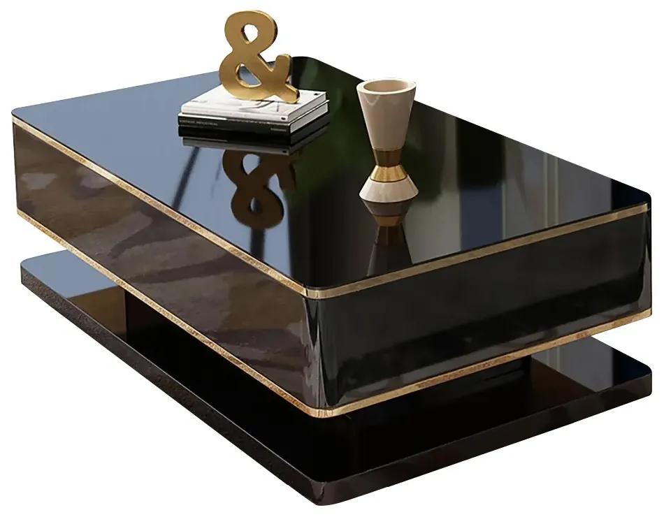 Masuta de cafea dreptunghiulara neagra in stil art nouveau DEPRIMO 15070 by Deprimo