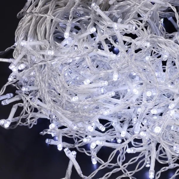 Brilagi - Ghirlandă luminoasă LED de exterior pentru Crăciun, 200 LED, 8 funcții, 13 m, IP44, alb rece