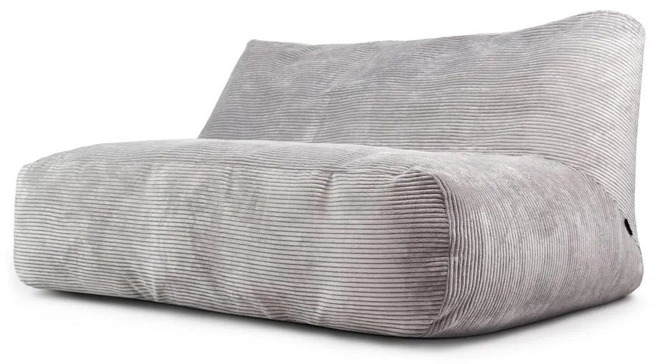 Fotoliu bean bag gri deschis cu tapițerie din catifea reiată Sofa Tube 160 – SLOWDOWN