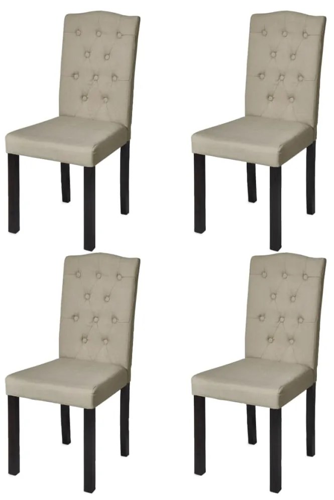 vidaXL Scaune de bucătărie, 4 buc., cafeniu, material textil