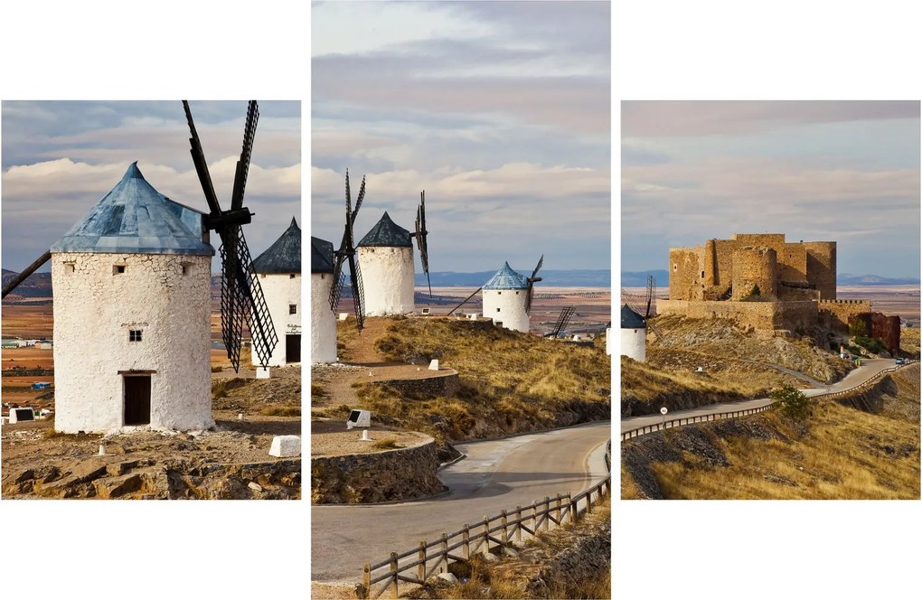 Tablou - Morile de vânt din Consuegra, Spania (90x60 cm)