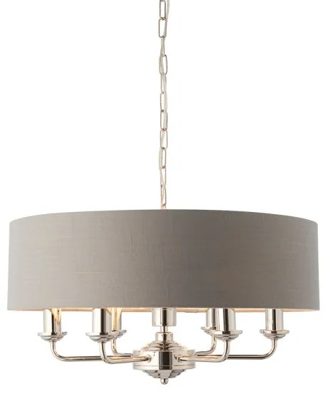 Lustră pe lanț Endon 94373 HIGHCLERE 6xE14/40W/230V gri/crom lucios