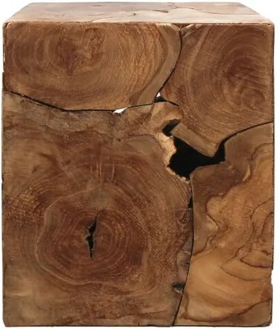 Măsuță din lemn de tec HSM collection Cube, 30 x 35 cm