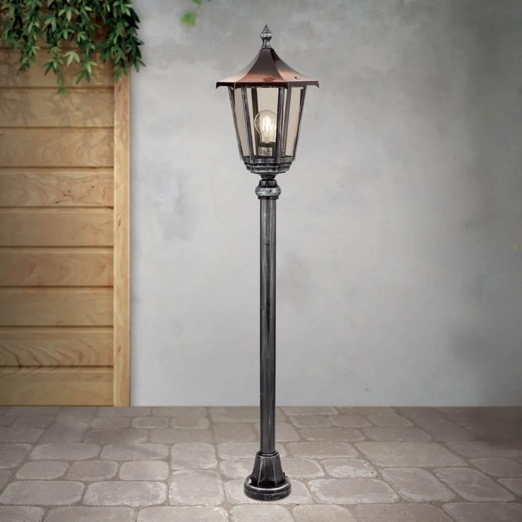 Stalp iluminat exterior stil clasic IP43 H116 Hermine AL 11K/82514/A schwarz-silber OR