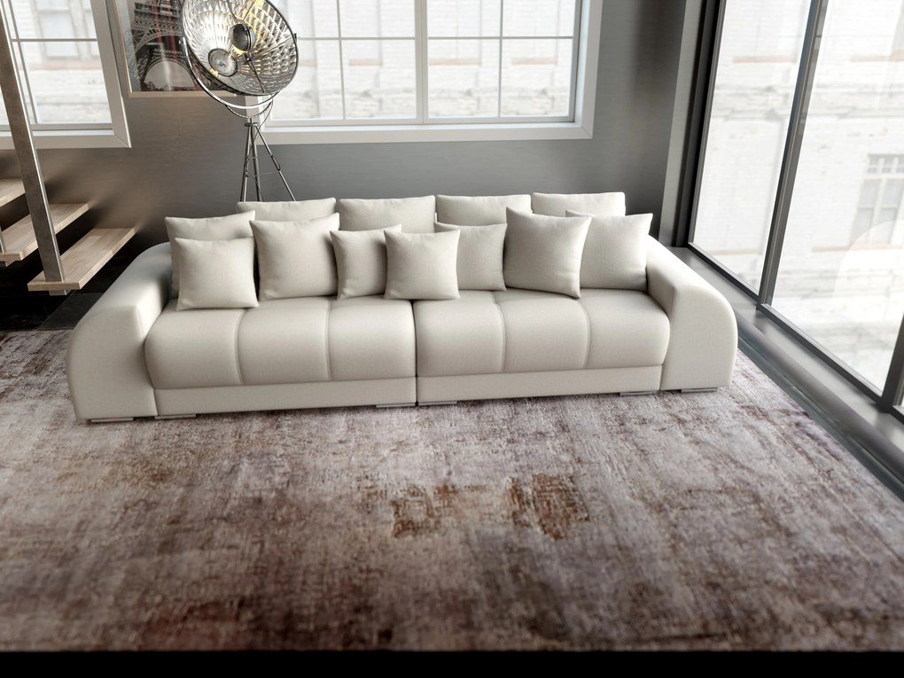 Canapea extensibilă dumonde cu 2 lăzi de depozitare si sezut confortabil din spuma high-density, Verona Enjoy Beige 310x100 cm