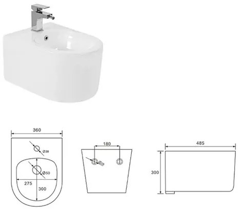 Bideu suspendat compact Fluminia Roco