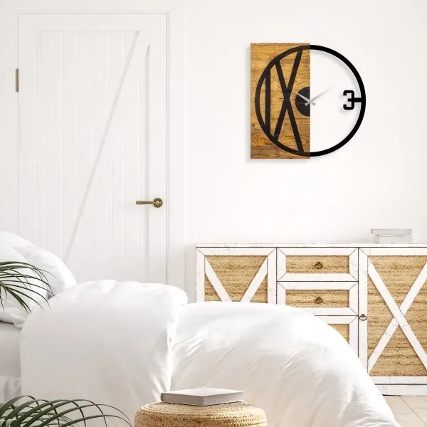 Ceas de perete 58x58 cm 1xAA lemn/metal