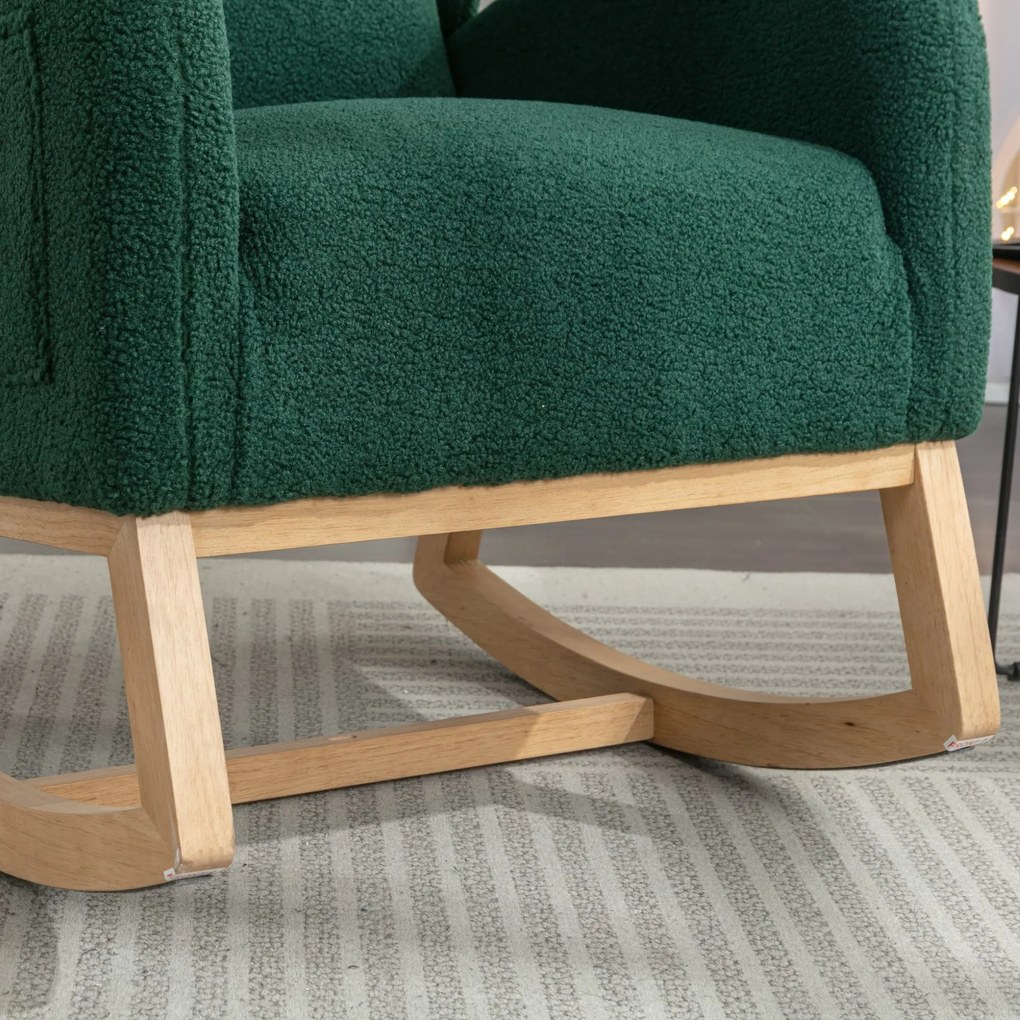 Scaun balansoar modern cu husă din material Teddy, Verde | Aosom Romania