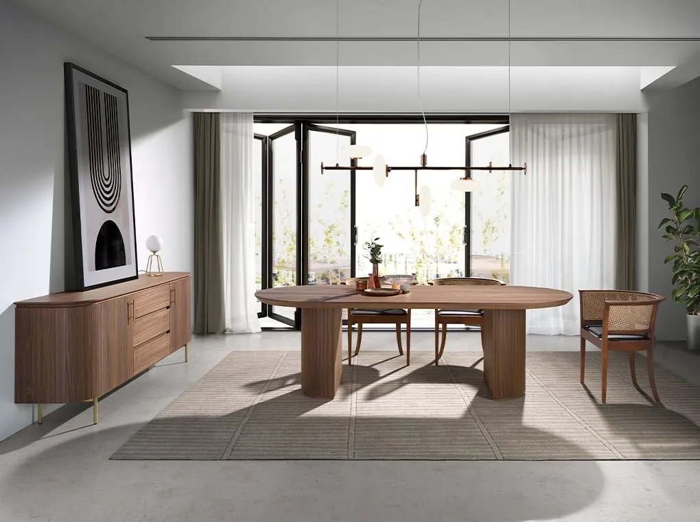 Comoda moderna design LUX Wood and Gold