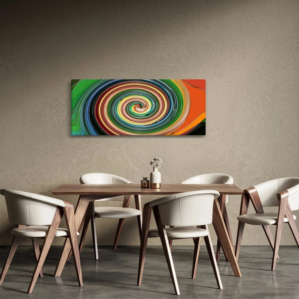 Tablou abstract - spirala colorata (120x50 cm)