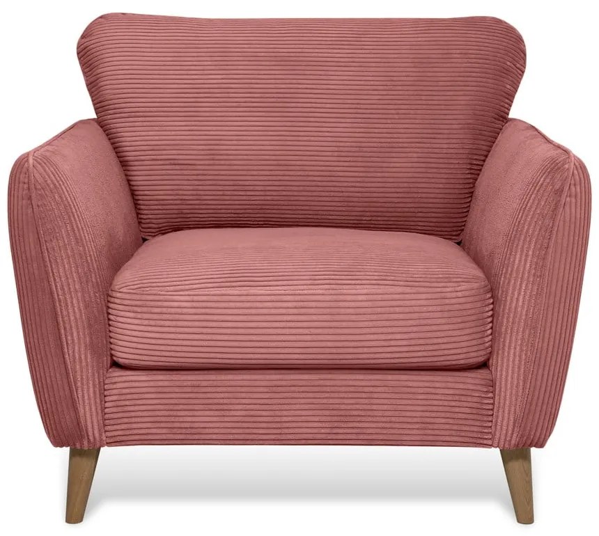 Fotoliu roz cu tapițerie din catifea reiată Paris – Scandic