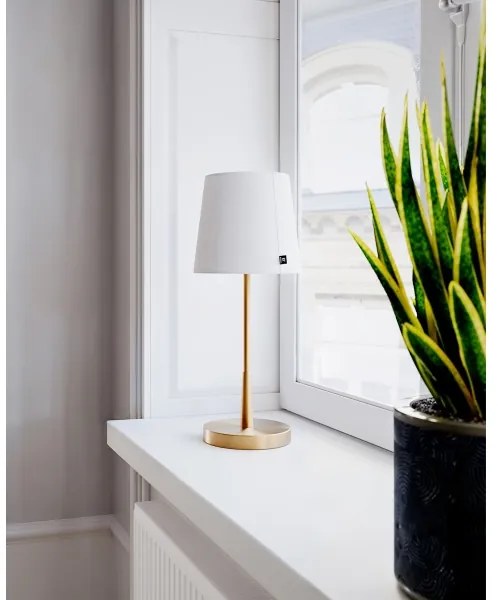 ByRydens 4002730-6501 - Lampă de masă LUMI 1xE27/8W/230V alb/auriu 48,5 cm