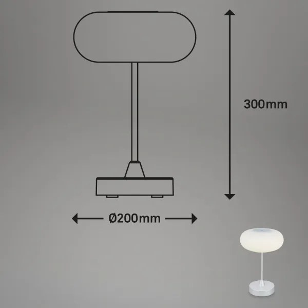 Brilo - Lampă de masă OLANA LED reîncărcabilă pentru exterior, reglabilă, 3W/5V, IP44