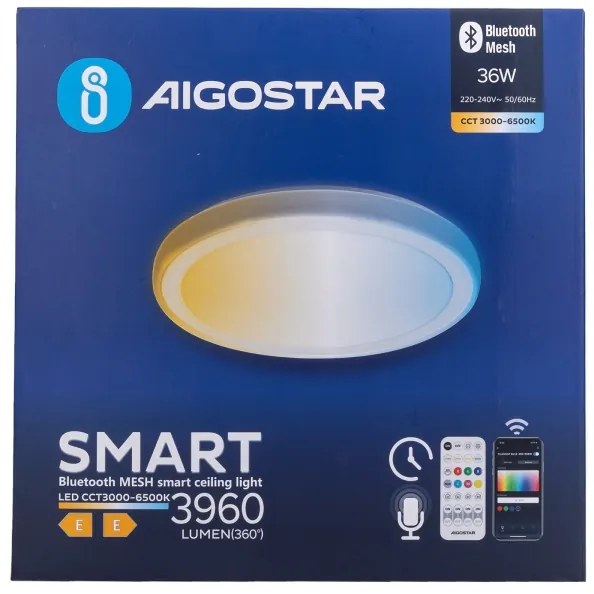 Aigostar - Plafonieră LED 36W 230V cu telecomandă