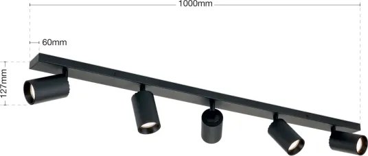 Orion - Plafonieră cu spoturi SEAN 5xGU10/13W/230V negru