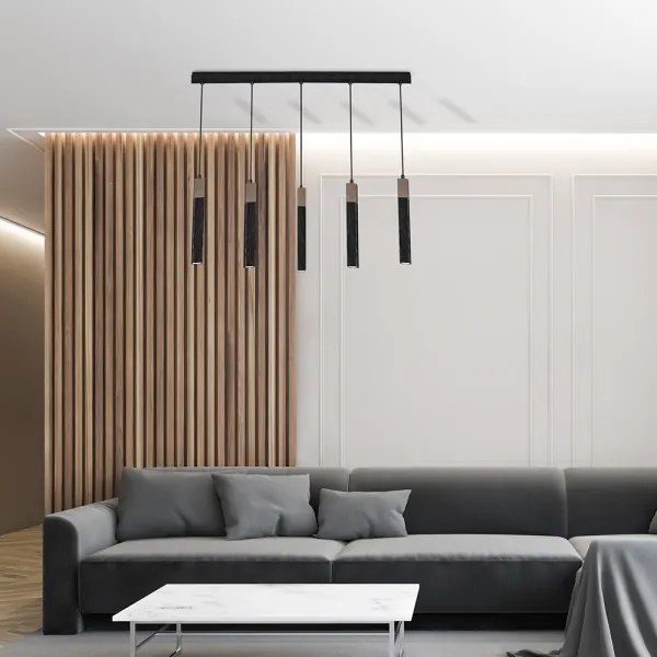 Lustră pe cablu SOLO 5xGU10/MR11/40W/230V negru