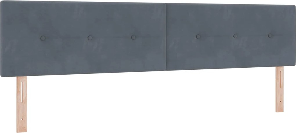 vidaXL Tăblie LED cu benzi LED Manual Gri 200 cm Catifea