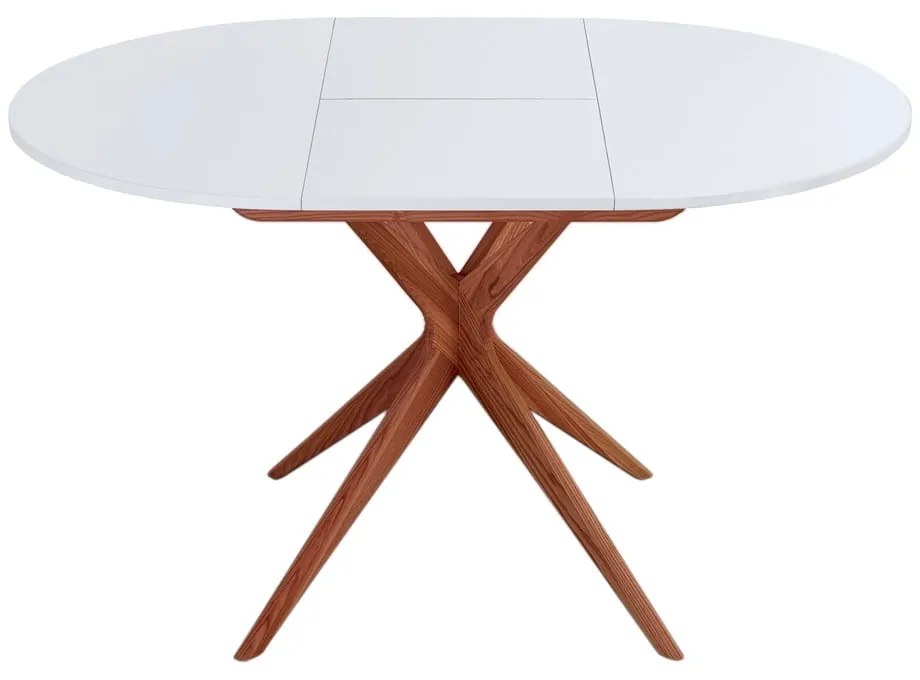 Masă de dining rotundă extensibilă cu blat suplimentar ø 90 cm Jubi – Ragaba