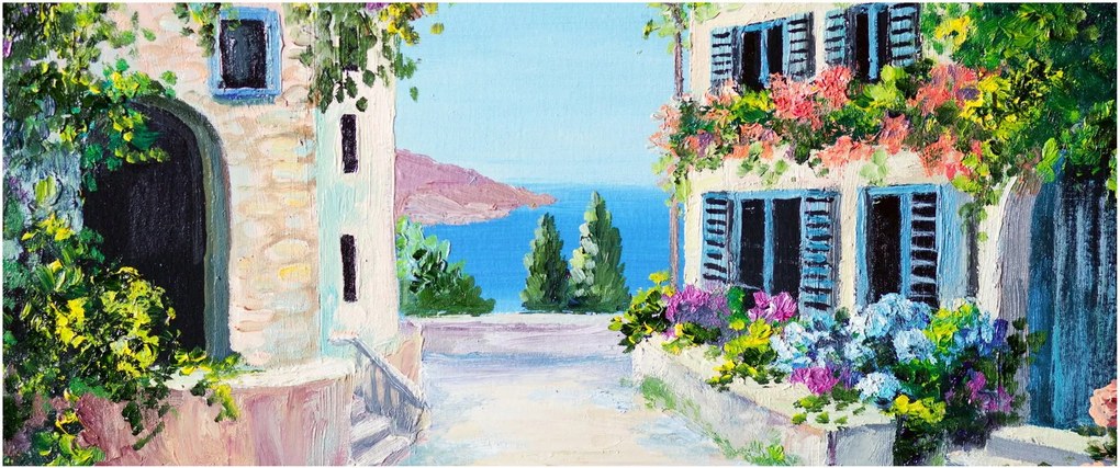 Tablou - Alee grecească, pictură în ulei (120x50 cm)
