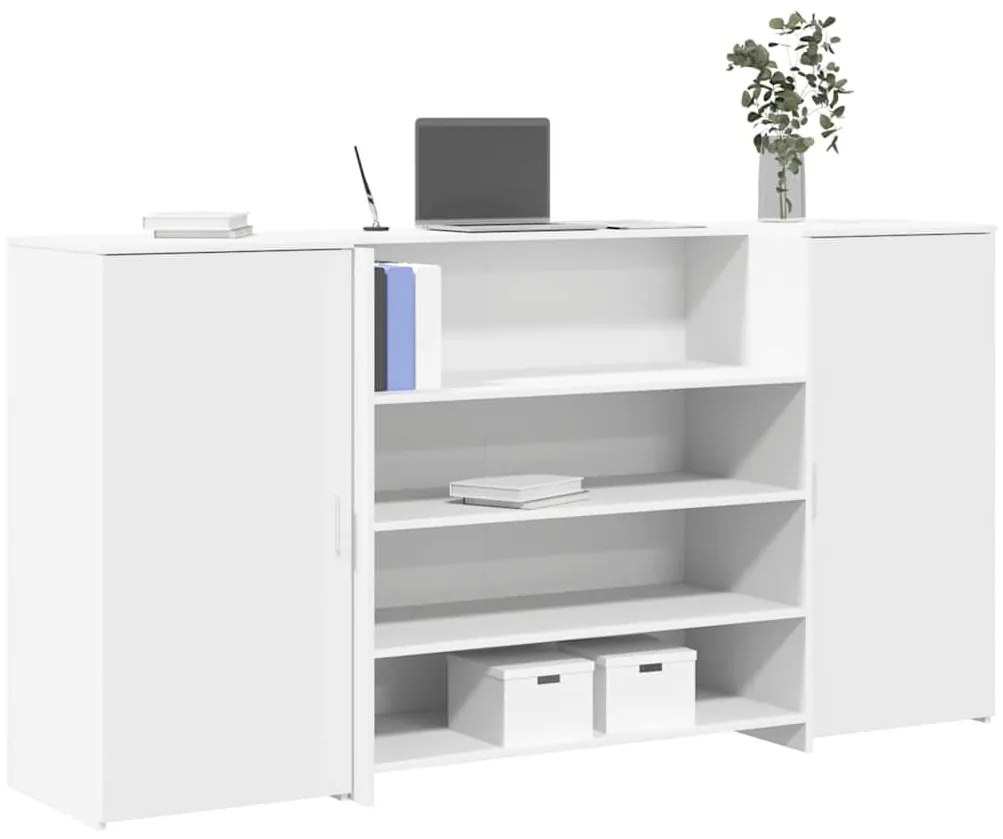 vidaXL Birou de recepție alb 200x50x103,5 cm din lemn prelucrat