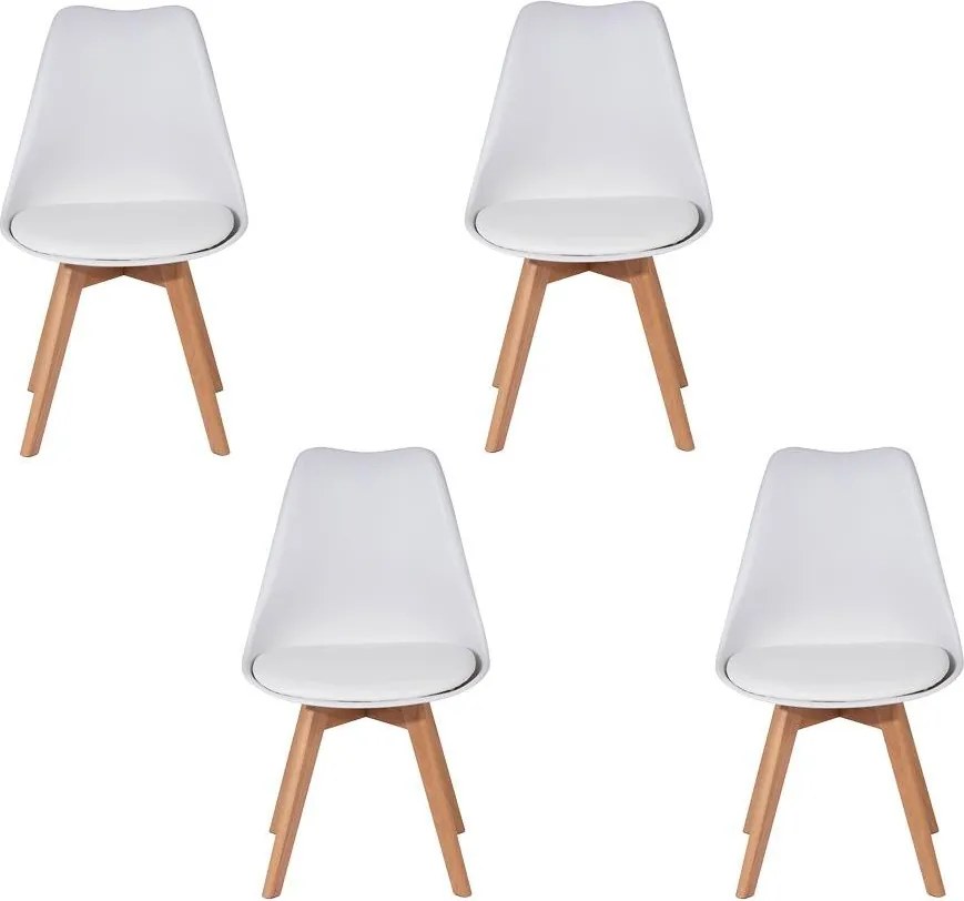 Set 4 scaune de dining AVENBERG SKANDI - Alb