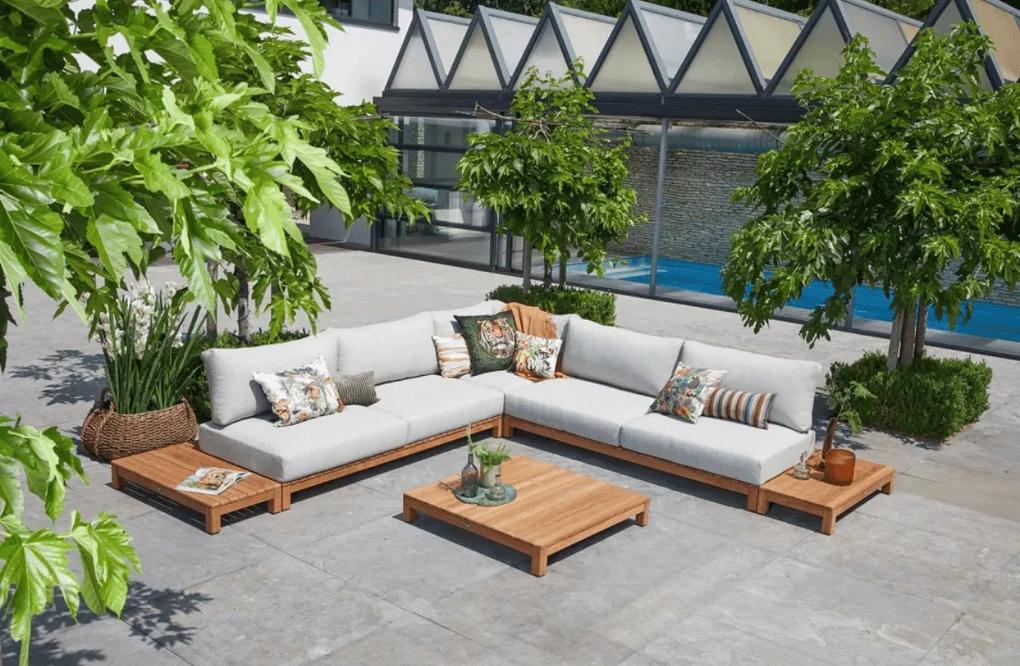 Set mobilier grădină - SUNS Portofino - 6 părți - 2 x 2 locuri, inclusiv 4 perne pentru spate, colț, 2 x masă laterală și măsuță de cafea Soft Green