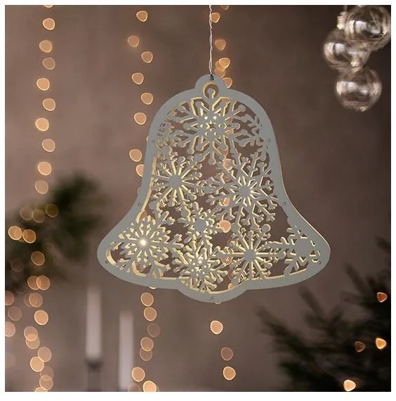 Solight 1V296 - Clopoțel LED de Crăciun, 9xLED, alimentare 2xAA, alb cald