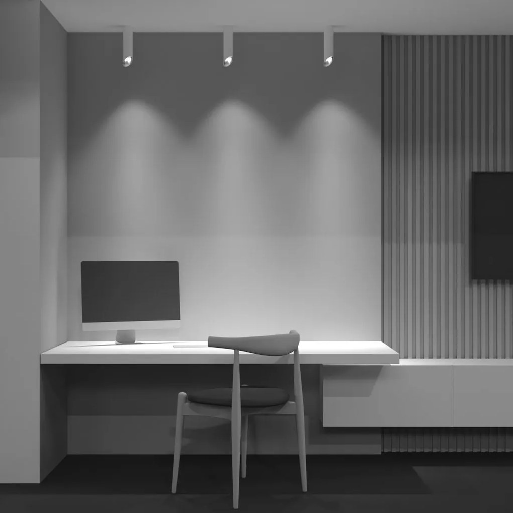 Spot aplicat design tehnic Lipari alb, H-25cm