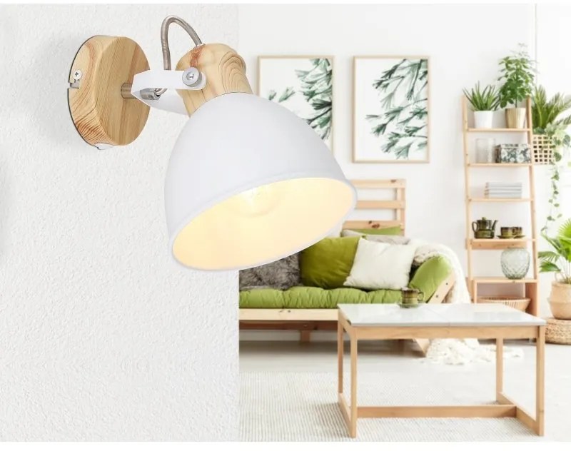 Aplica cu spot directionabil design industrial WIHO alb