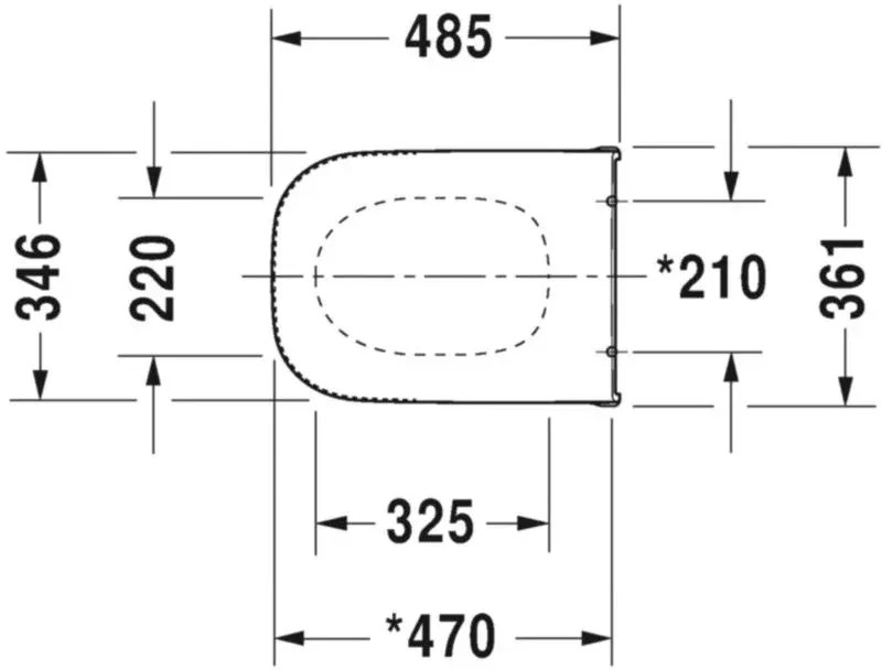 Duravit D-Code Capac WC alungit, inchidere normala