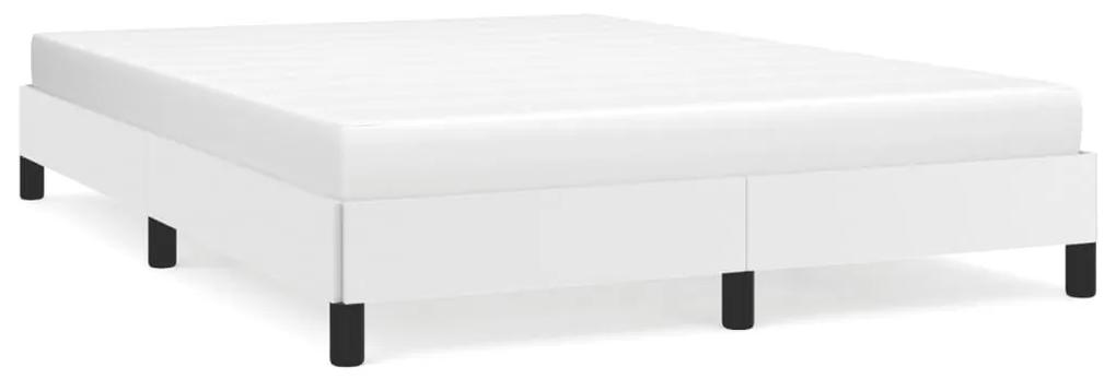 Cadru de pat, alb, 140x200 cm, piele ecologica Alb, 25 cm, 140 x 200 cm