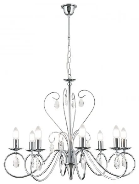 Candelabru 5 brate stil clasic cu cristale K9 Alessia crom