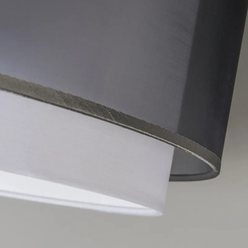 Abajur pentru lampă suspendată din stofă negru/alb 47/25 - Duo